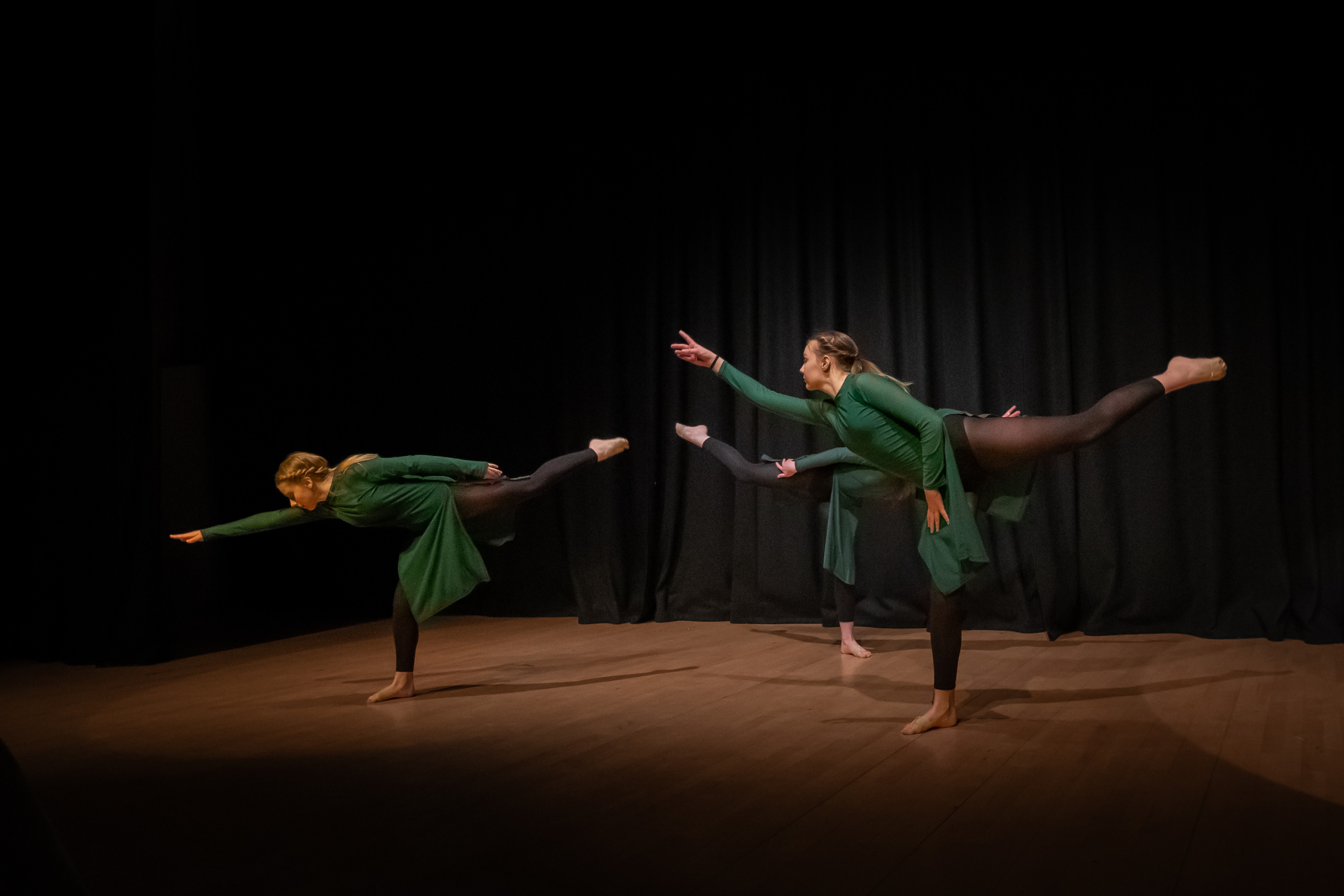 Dancers performing together